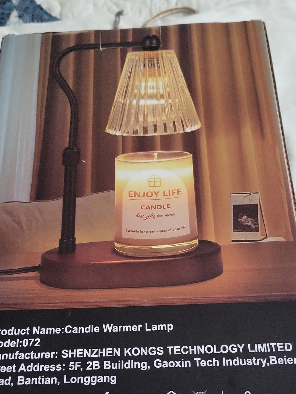 SHENZHEN KONGS Enjoy Life Candle Warmer Lamp in Black and Clear